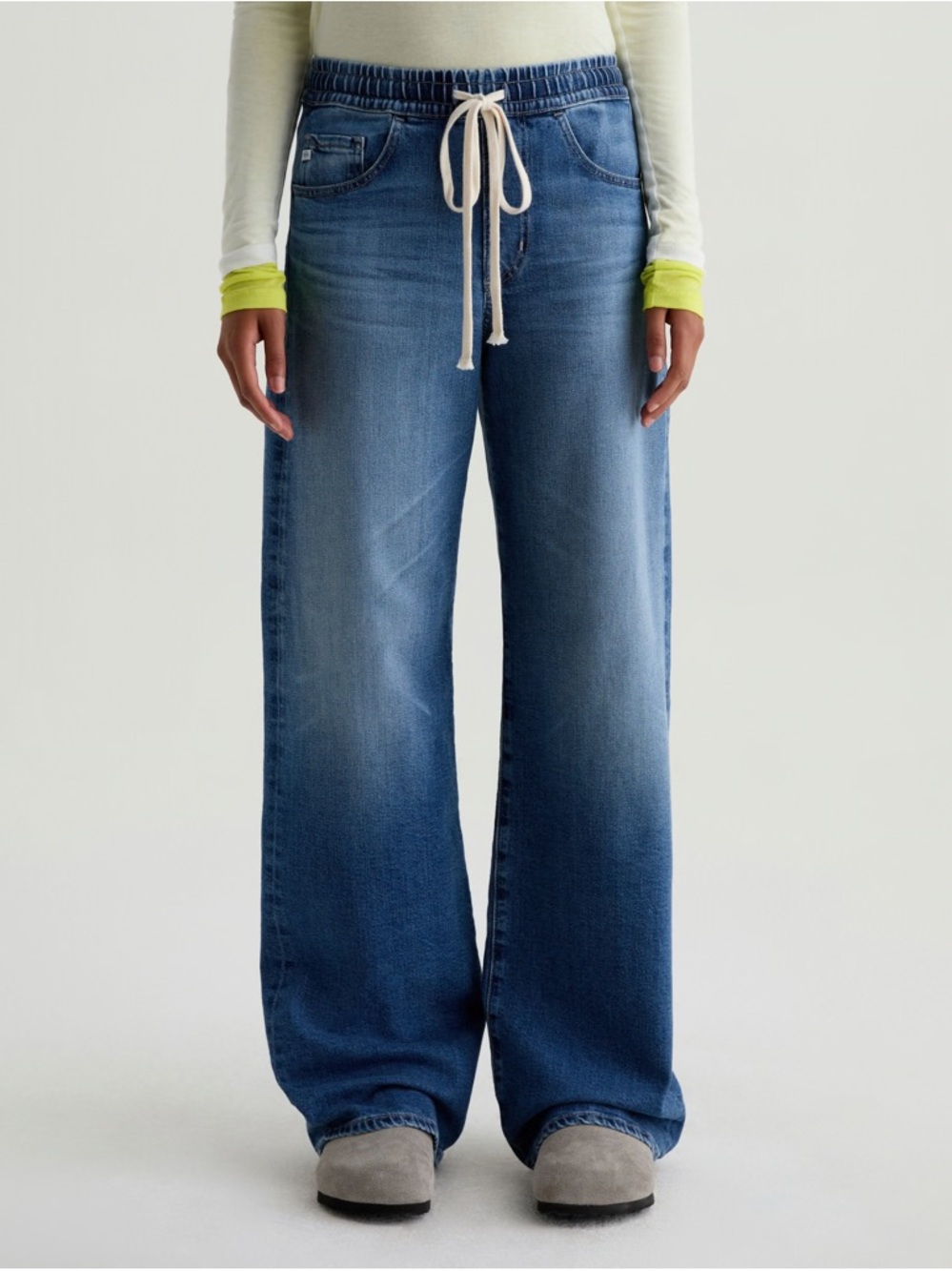 Ag Jeans Adria Low Rise Wide Leg Cinched Jeans